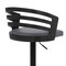Armen Living Adele Adjustable Height Swivel Gray Faux Leather and Black Wood Bar Stool with Black Base LCADBAGRBL - alternate 9